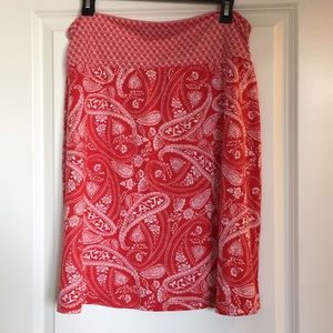 Red bandanna-style skirt